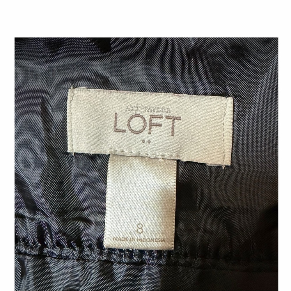LOFT Black & White Textured Mini Skirt | Preppy Classic | Size 8 - Picture 5 of 6